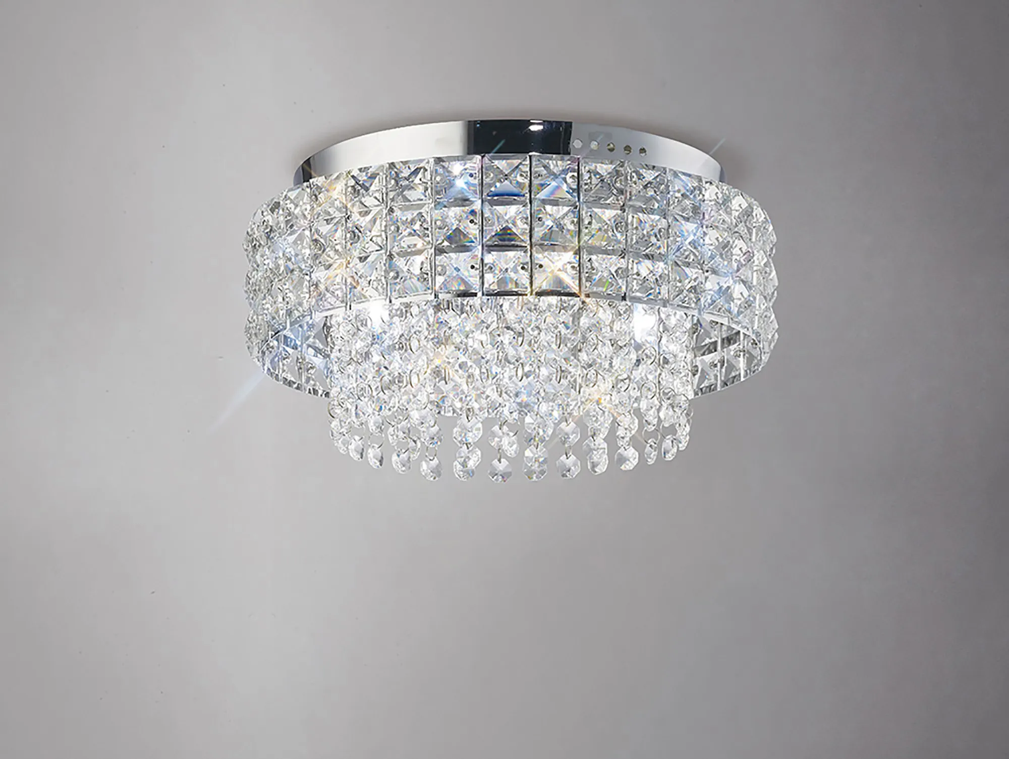 Edison Crystal Ceiling Lights Diyas Flush Crystal Fittings